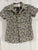Tahari Short sleeve collared shirt with a floral pattern 4T