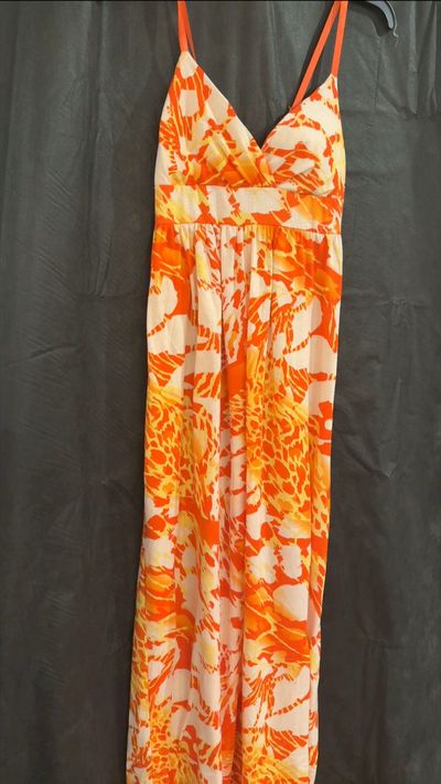 DEREK HEART ORANGE AND WHITE FLORAL PATTERN Women's - M