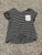 Wonder nation Black and white striped tshirt w lace pocket 6T/6
