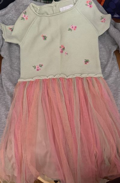 Rare Editions Embroidered Tulle Sweater Dress  5T/5