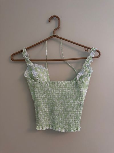 Green Floral Top Junior L - 10