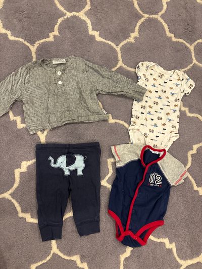 Lucy and Leo, carters, first impressions 10 Lot of boys linen top, onesies and pant 3 Months