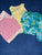 Cat & Jack & radoll & rockets Lot of 3 tops - pink knit, yellow smiley and blue tie dye 2T