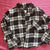forever 21 size L button top black & white 10-12