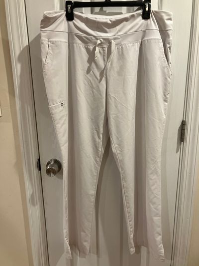 Barco One Size XL Petite white scrub pants Women's - XL