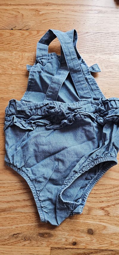 Carter's Like new cute overalls outfit soft lightweight light blue wash 6 Months