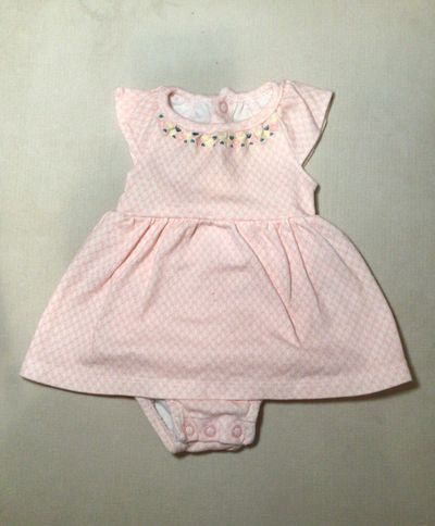 Carters Bodysuit dress w embroidered neck detail  3 Months