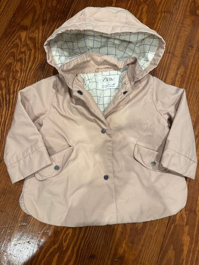 Zara baby Light pink jacket with hood 9-12 Months