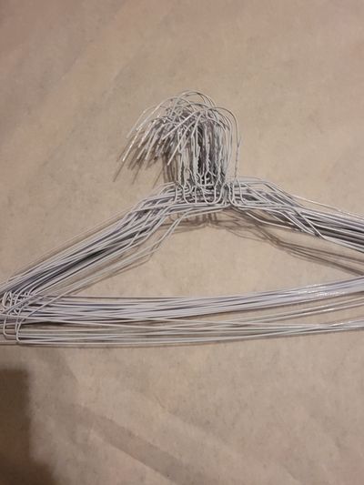 38 white wire hangers