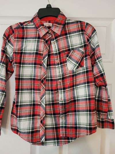 Cat and Jack long sleeve Multi color Plaid shirt 10-12