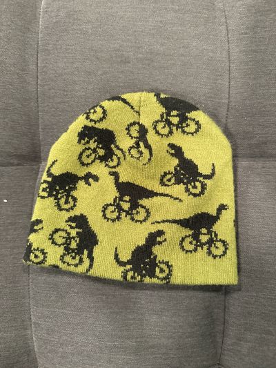 Target Green and black dinosaur riding bicycles beanie Toddler (2-4 yrs)