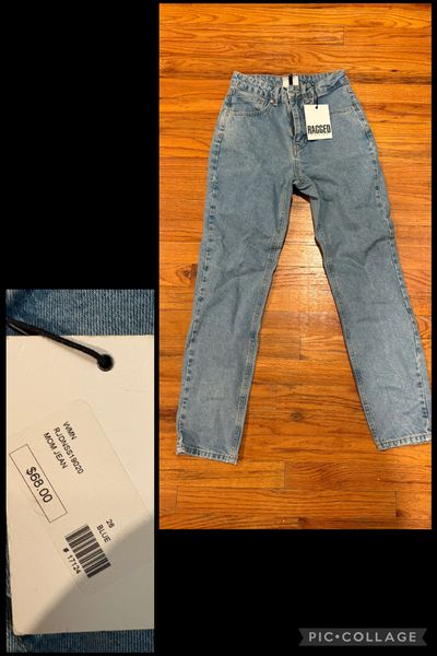 NEW RAGGED JEANS  Junior M - 6