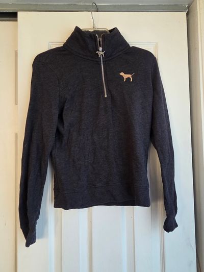 Pink Victoria Secret Zipper Long Sleeved Shirt grey Women's - XS