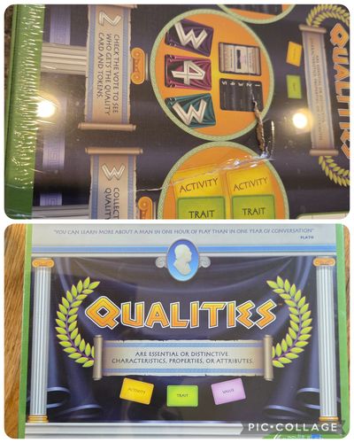 Brand New Qualities Board Game retails 34.99 box has some damage