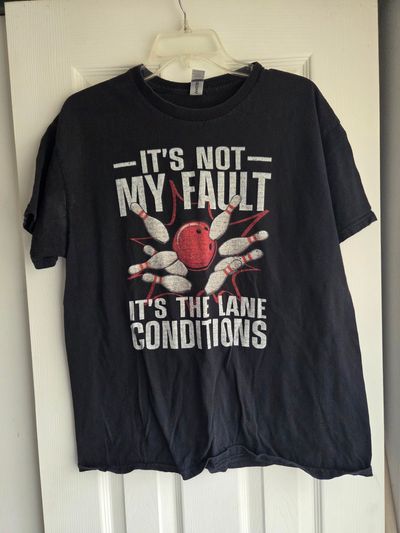 Bowling short sleeved tshirt black  Men's - L