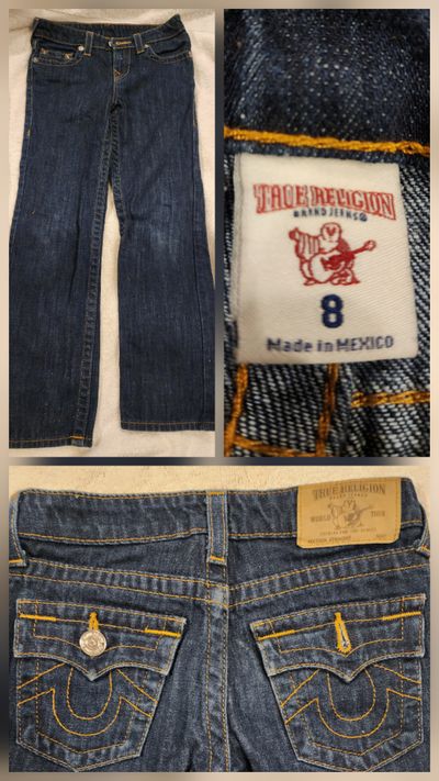 True Religion Blue jean weist 12.5 inch. Inseam 23 inch 7-8