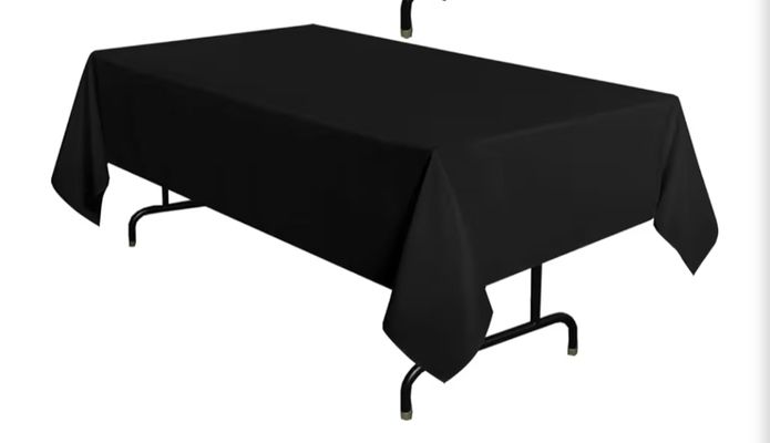 New Black Rectangle Tablecloth 60"x 102 Fits an 8ft table