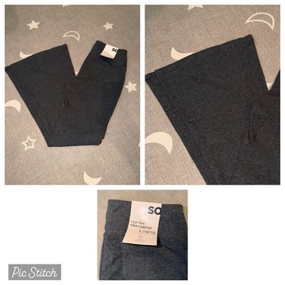 SO New Gray bell bottom yoga pants 10-12
