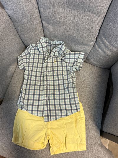 Carters Button Down and Short 12 Months