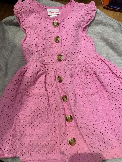 Little Lass Pink Eyelet Dress  4T