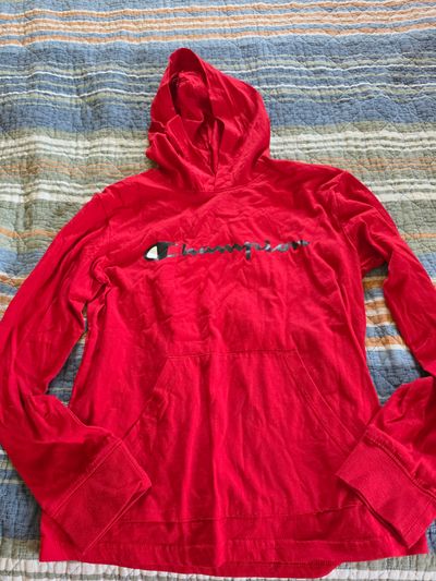 Champion Red Logo L/S  Hoodie T 14-16
