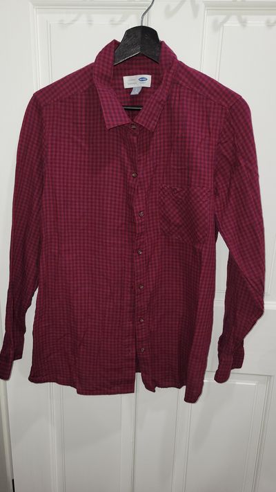 old navy LS button down plaid Women's - L