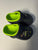 CapelliNY Look alike crocs navy and lime green w/ dinosaur fidgets 6 (Toddler)