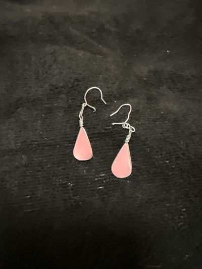 No name Pink teardrop earrings