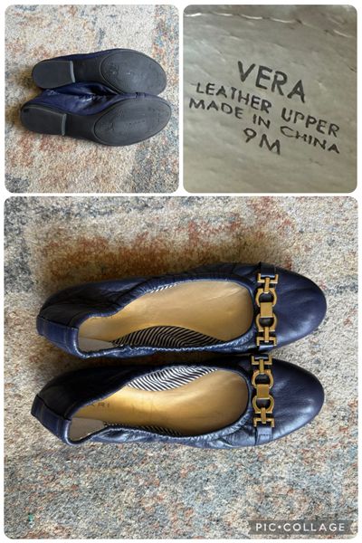 Tahari Navy Vera flat, EUC 9 (Adult)