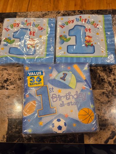 Brand New 1st Birthday Napkins