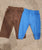 Little Rebels and Garanimals Brown fleece pants and blue cotton pants 0-3 Months