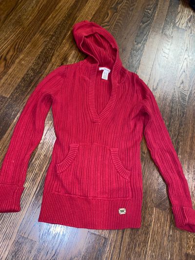 DKNY Red hooded sweater Women's - XS