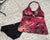 Tropical Eacape NWOT tankini size M, pink print halter top, black bottom Women's 8