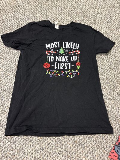 Na Most likely to wake up first tshirt 7-8