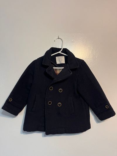 Zara BabyBoy Boys Navy Blue Peacoat 3T