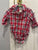 Baby Bgosh flannel onesie top Red final with buttons 6 Months