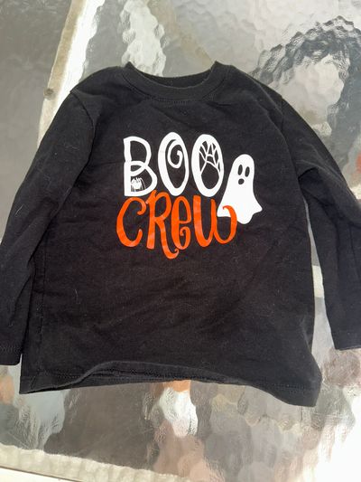 Garanimals black long sleeve boo crew shirt 18 Months
