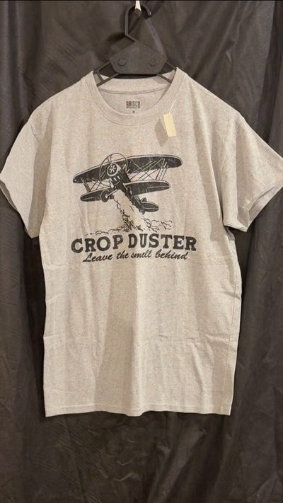 CROP DUSTER GREY SHIRT W/ CROP DUSTER LOGO Men's - M