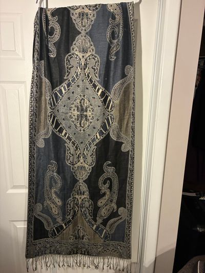Unknown Blue and grey pashmina