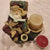 unknown Santa relaxing to a good book - candle holder with 2 candles