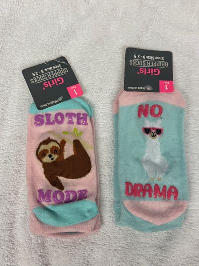 2 Pairs Brand New Girls Animal Socks Size 9-2.5 2 Pairs Brand New Girls Animal Socks Size 9-2.5