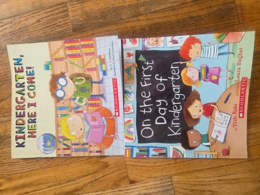 Lot of 2 first day kindergarten books
