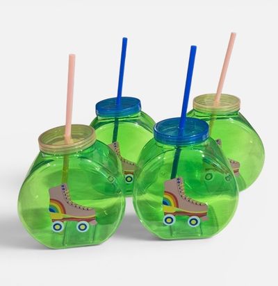Large 4 Pack Roller Skate Water Bottle New, Never Used