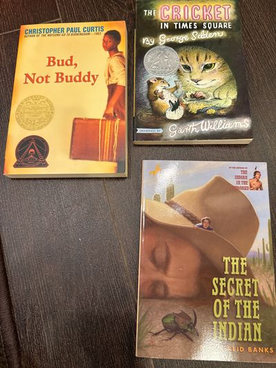 like new three chapter books, buddy, cricket, Indi