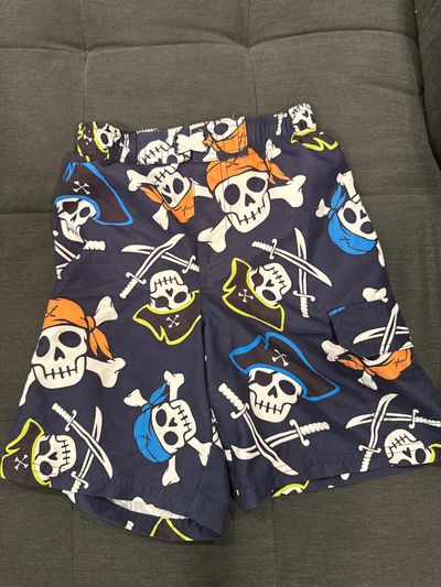 Jumping beans Skeleton boys swim suit with 1 Velcro pocket on left side 7-8