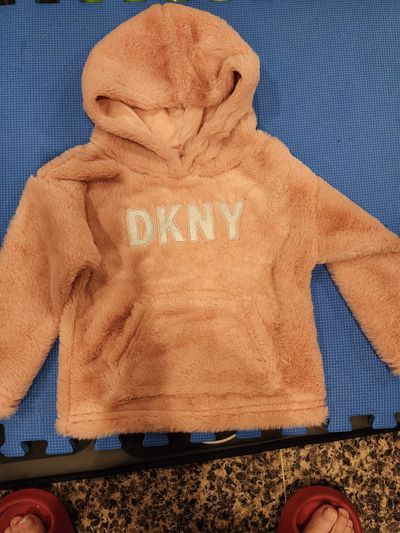 pink DKNY girls' fleece pullover jacket. pink DKNY girls' fleece pullover jacket. 3T