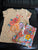Carters Kids Peach Colored Giraffe Shirt w/ Flowered Shorts 7-8