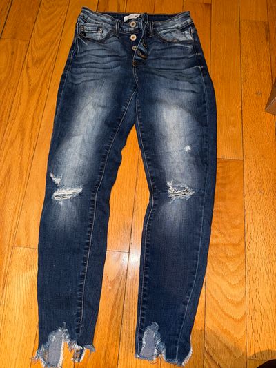 Kancan Button fly raw hem skinny jean Junior S - 1