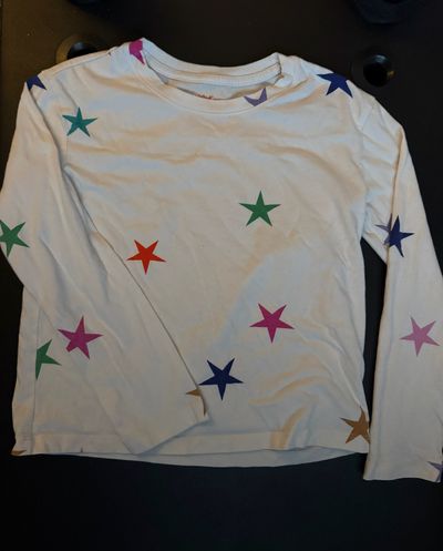 Cat and Jack White long sleeve shirt with stars 7-8