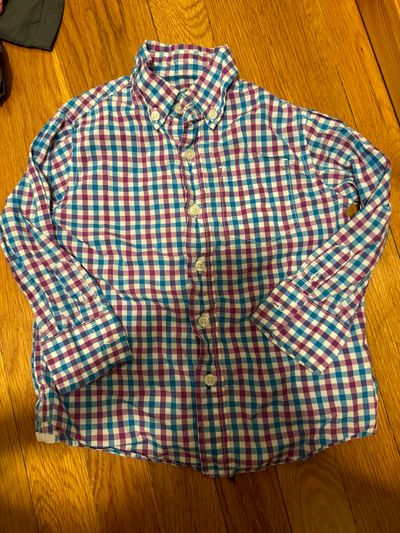 Jcrew Purple blue plaid long sleeve button down 2T